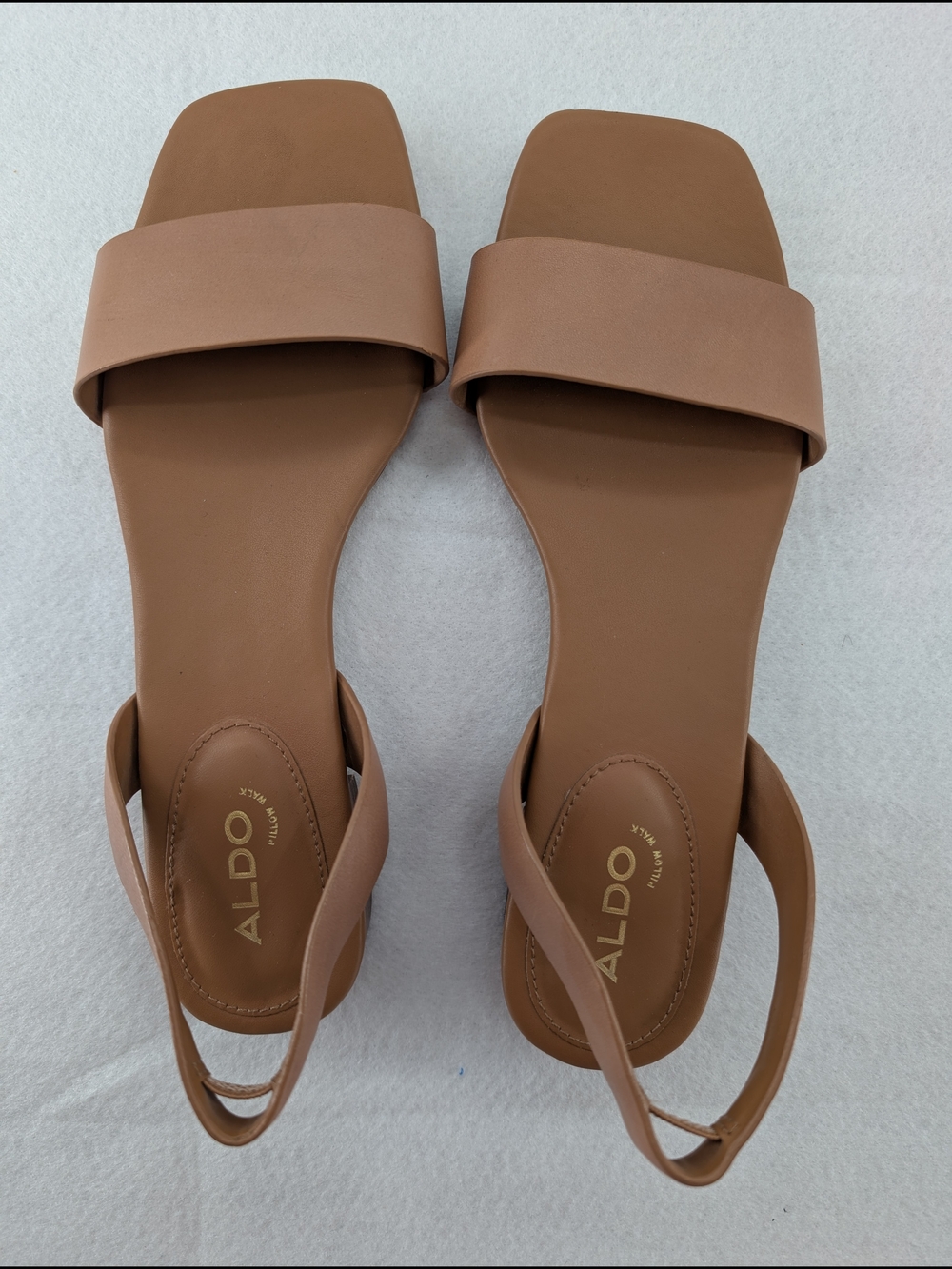 ALDO Brown Wide-Strap Slingback Sandals